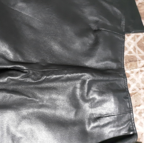 GENUINE LEATHER BLACK SZ 8 PANTS NEW! - Picture 5 of 7